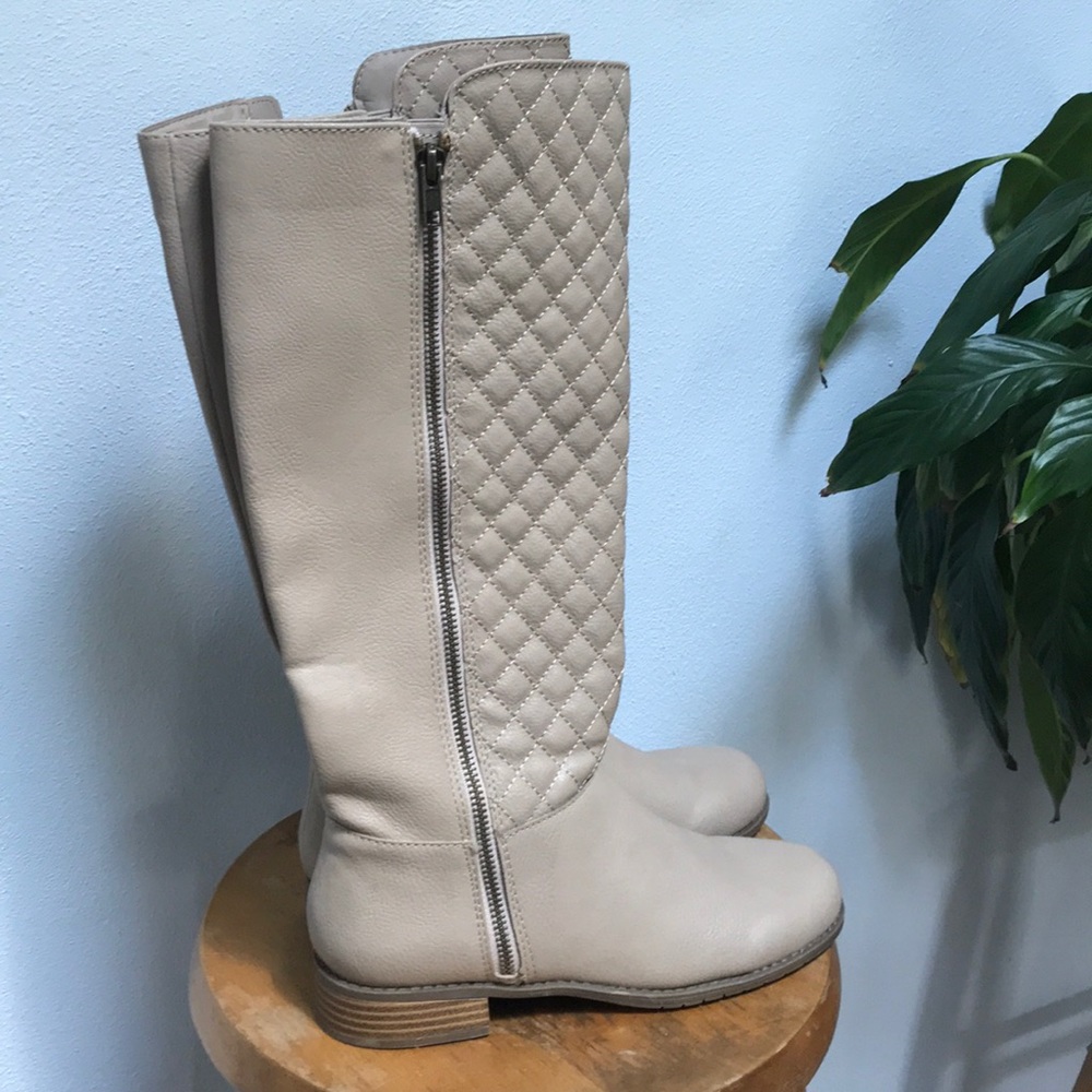 quilted knee-high boots